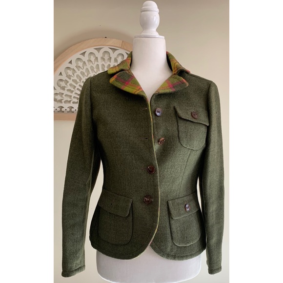 Abercrombie & Fitch Plaid Fitted wool blazer size small - Picture 10 of 13